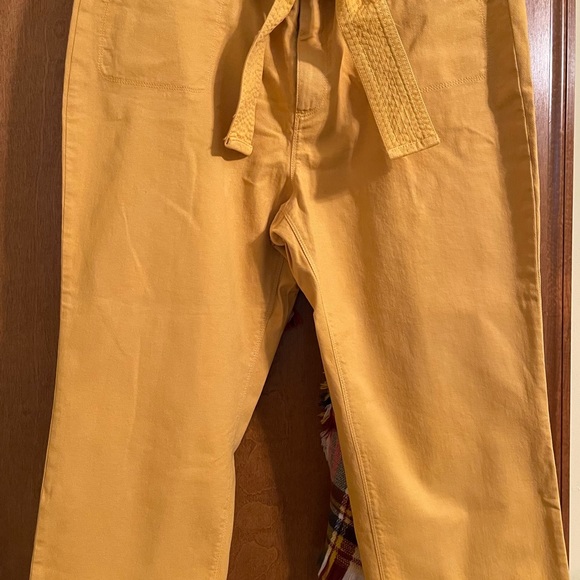 NWT LOFT Wide Leg Cropped Mustard Colored Pants - Picture 2 of 3